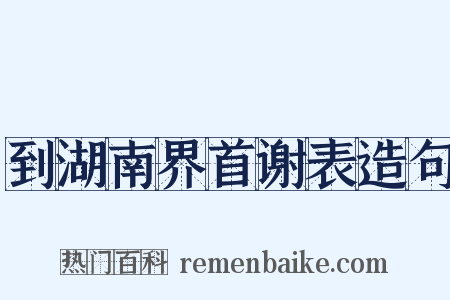到湖南界首谢表造句是什么意思的图片